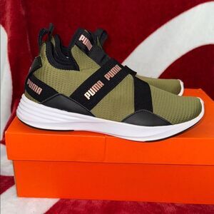 Puma Khaki and Black Athletic Shoes